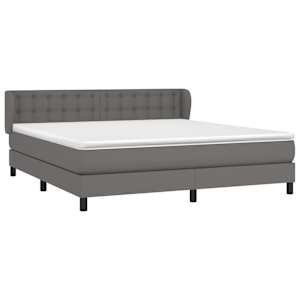 Box spring postel s matrací šedá 180x200 cm umělá kůže - obrázek 3