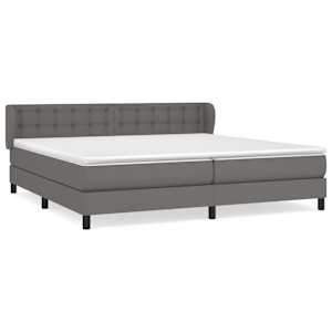 Box spring postel s matrací šedá 200x200 cm umělá kůže - obrázek 2