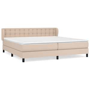 Box spring postel s matrací cappuccino 200 x 200 cm umělá kůže - obrázek 2