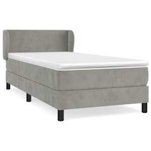 Box spring postel s matrací světle šedá 80 x 200 cm samet - obrázek 2
