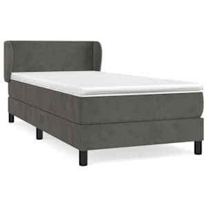 Box spring postel s matrací tmavě šedá 80 x 200 cm samet - obrázek 2