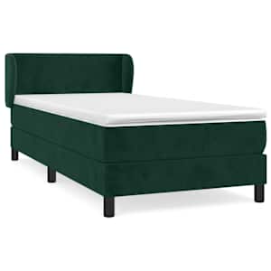 Box spring postel s matrací tmavě zelená 80 x 200 cm samet - obrázek 2