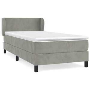 Box spring postel s matrací světle šedá 100x200 cm samet - obrázek 2