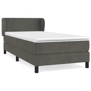 Box spring postel s matrací tmavě šedá 100x200 cm samet - obrázek 2