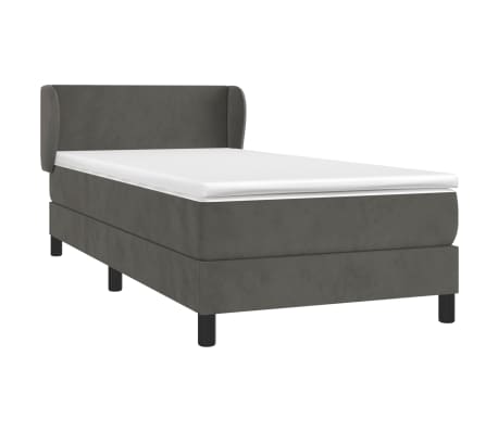 vidaXL Sommier &agrave; lattes de lit avec matelas Gris fonc&eacute; 100x200 cm