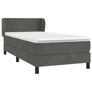 Box spring postel s matrací tmavě šedá 100x200 cm samet - obrázek 3
