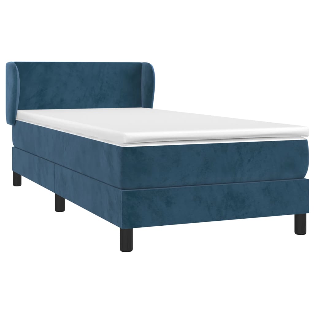Thumbnail - vidaXL Boxspringbett mit Matratze Dunkelblau 100x200 cm Samt