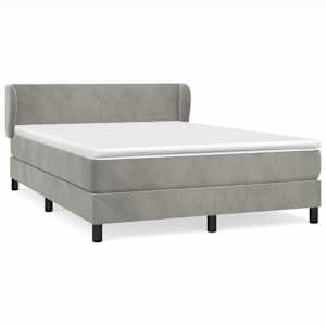 Box spring postel s matrací světle šedá 140x190 cm samet - obrázek 2