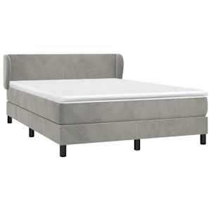 Box spring postel s matrací světle šedá 140x190 cm samet - obrázek 3