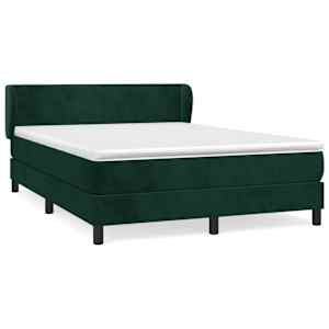 Box spring postel s matrací tmavě zelená 140x190 cm samet - obrázek 2