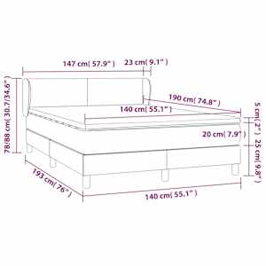 Box spring postel s matrací tmavě zelená 140x190 cm samet - obrázek 8