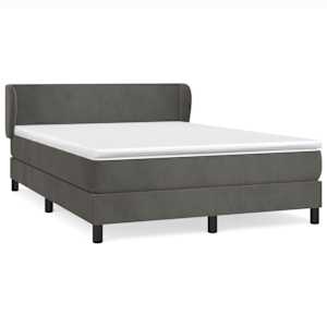 Box spring postel s matrací tmavě šedá 140x200 cm samet - obrázek 2