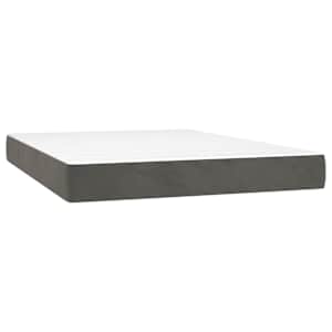 Box spring postel s matrací tmavě šedá 140x200 cm samet - obrázek 5