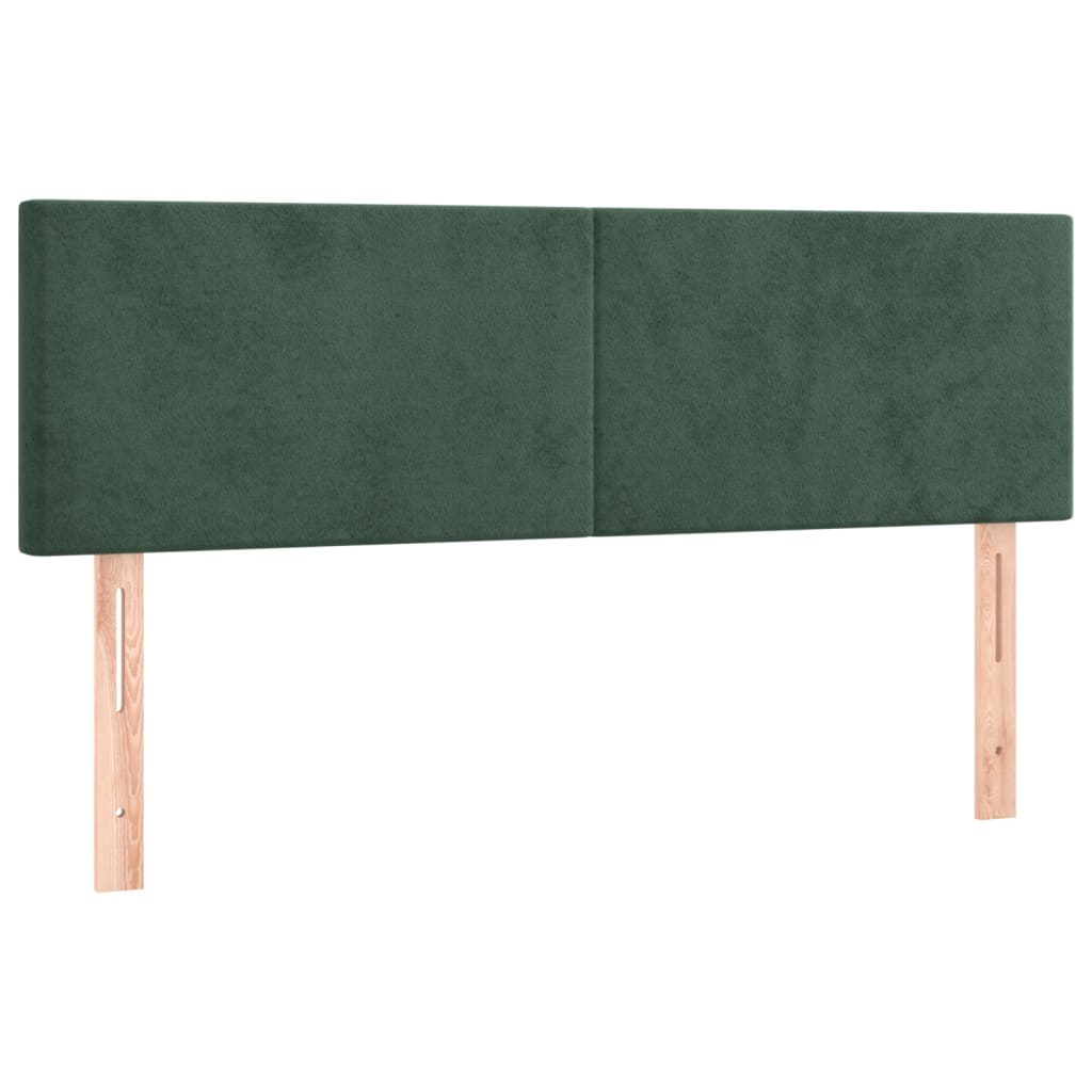 Pat box spring cu saltea, verde închis, 140x200 cm, catifea