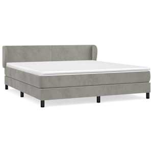 Box spring postel s matrací světle šedá 160x200 cm samet - obrázek 2