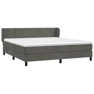 Box spring postel s matrací tmavě šedá 160x200 cm samet - obrázek 3
