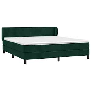Box spring postel s matrací tmavě zelená 160x200 cm samet - obrázek 3