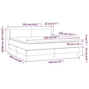 Box spring postel s matrací tmavě zelená 160x200 cm samet - obrázek 8