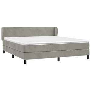 Box spring postel s matrací světle šedá 180x200 cm samet - obrázek 3