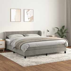 Box spring postel s matrací světle šedá 180x200 cm samet - obrázek 1