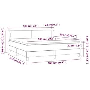 Box spring postel s matrací černá 180x200 cm samet - obrázek 7