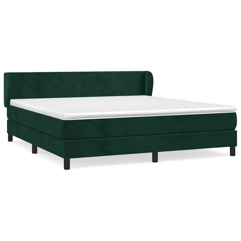 vidaXL Boxspring met matras fluweel donkergroen 180x200 cm groen, foto 3