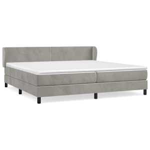 Box spring postel s matrací světle šedá 200x200 cm samet - obrázek 2