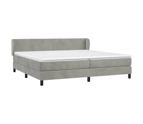 vidaXL Cama box spring con colch&oacute;n terciopelo gris claro 200x200 cm