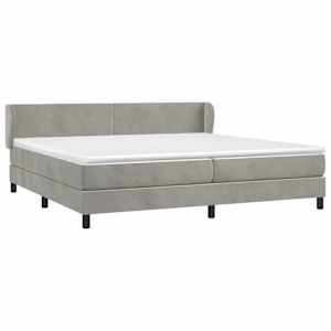 Box spring postel s matrací světle šedá 200x200 cm samet - obrázek 3