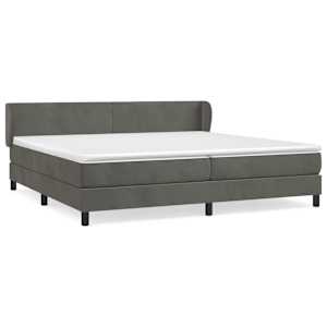 Box spring postel s matrací tmavě šedá 200x200 cm samet - obrázek 2