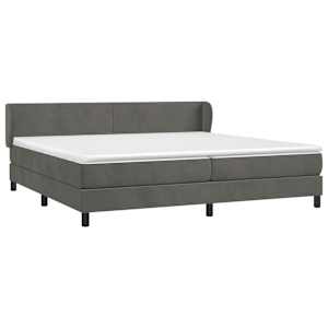 Box spring postel s matrací tmavě šedá 200x200 cm samet - obrázek 3