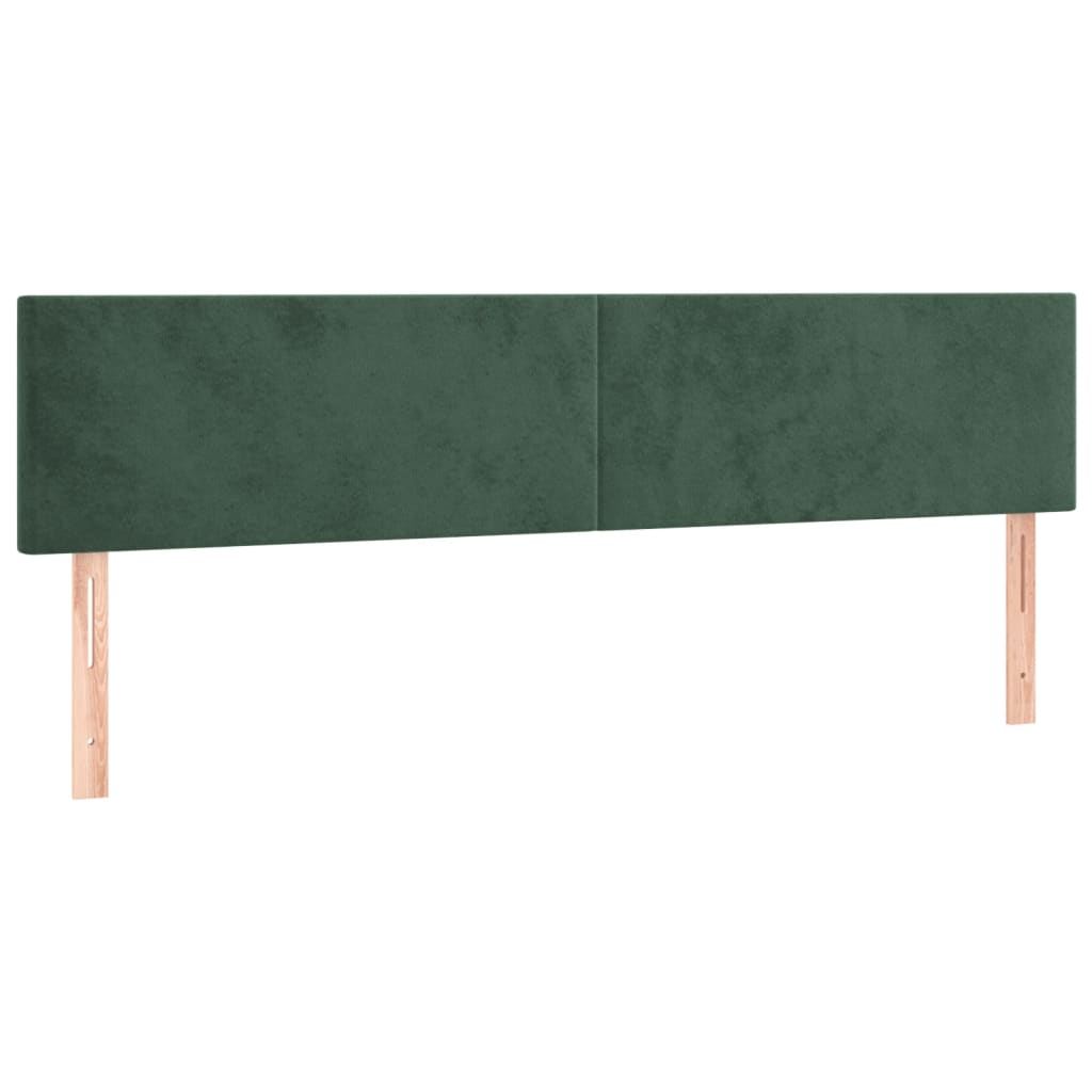 Box spring postelja z vzmetnico temno zelena 200x200 cm žamet