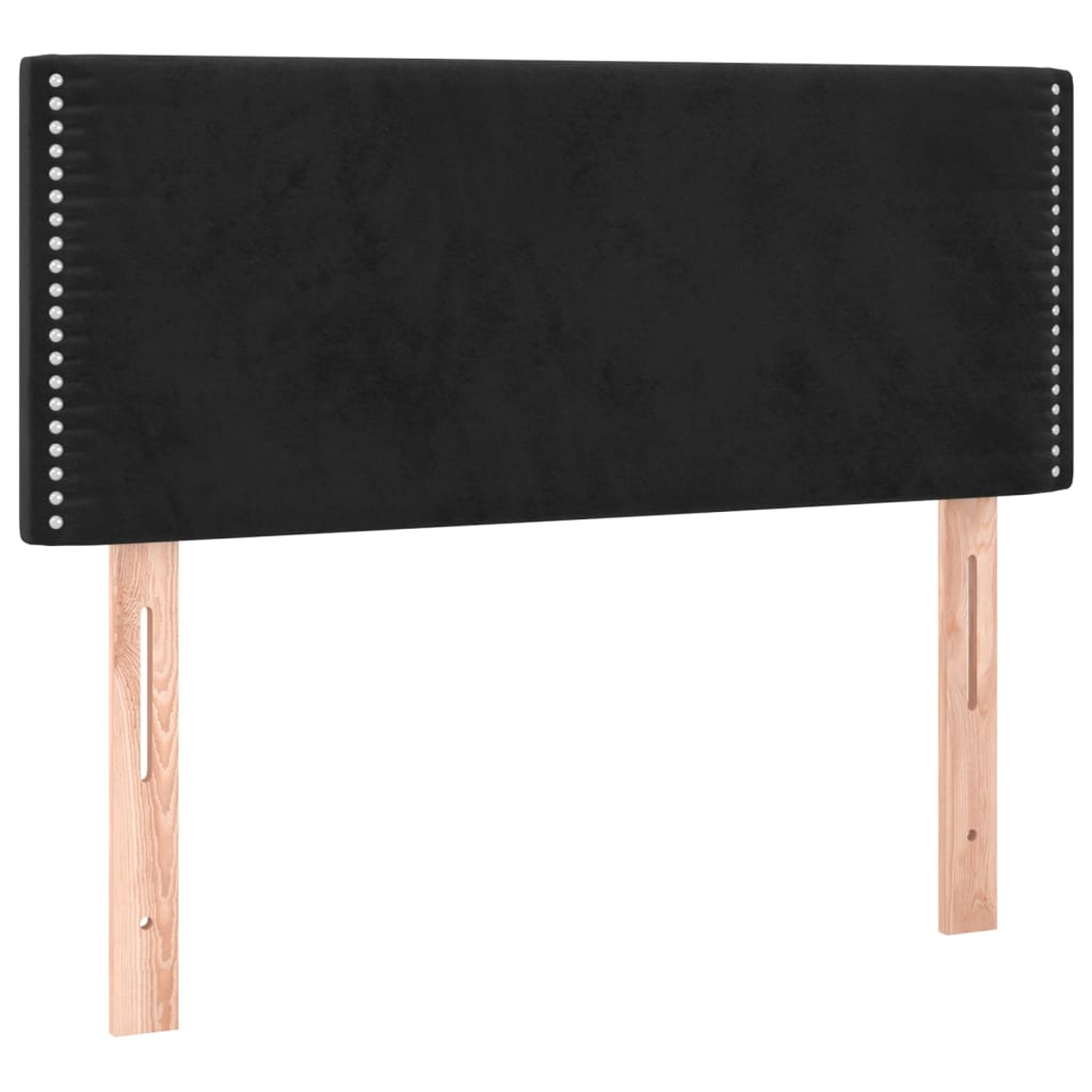 Pat box spring cu saltea, negru, 80x200 cm, catifea