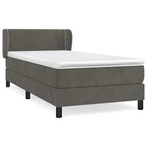 Box spring postel s matrací tmavě šedá 90x190 cm samet - obrázek 2