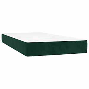 Box spring postel s matrací tmavě zelená 90x190 cm samet - obrázek 5