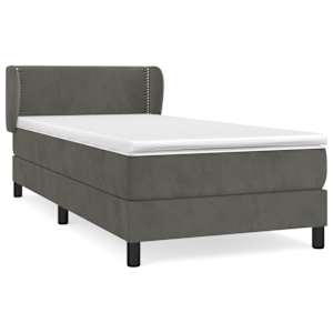 Box spring postel s matrací tmavě šedá 100x200 cm samet - obrázek 2