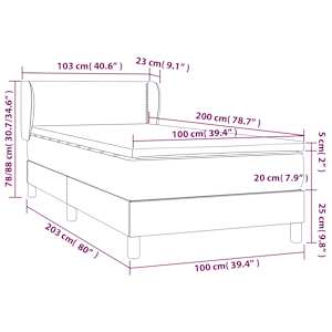 Box spring postel s matrací růžová 100x200 cm samet - obrázek 7