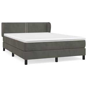 Box spring postel s matrací tmavě šedá 140x200 cm samet - obrázek 2