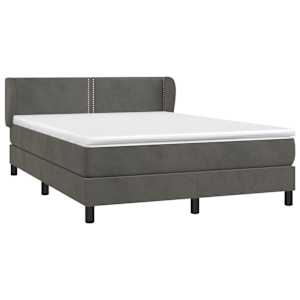 Box spring postel s matrací tmavě šedá 140x200 cm samet - obrázek 3
