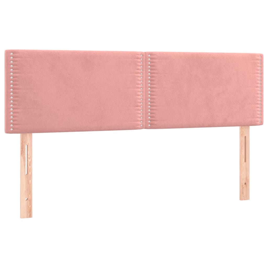 Pat box spring cu saltea, roz, 140x200 cm, catifea