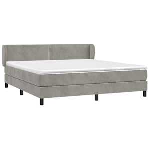 Box spring postel s matrací světle šedá 160x200 cm samet - obrázek 3