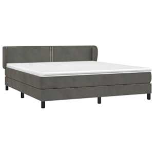 Box spring postel s matrací tmavě šedá 160x200 cm samet - obrázek 3