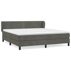 Box spring postel s matrací tmavě šedá 180x200 cm samet - obrázek 2