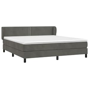 Box spring postel s matrací tmavě šedá 180x200 cm samet - obrázek 3