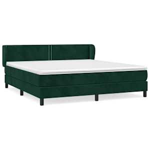 Box spring postel s matrací tmavě zelená 180x200 cm samet - obrázek 2