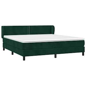 Box spring postel s matrací tmavě zelená 180x200 cm samet - obrázek 3