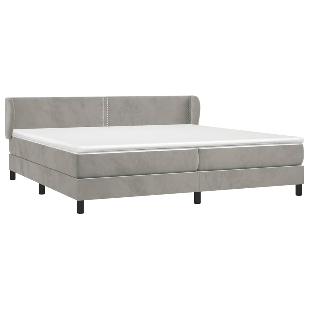 Thumbnail - vidaXL Boxspringbett mit Matratze Hellgrau 200x200 cm Samt