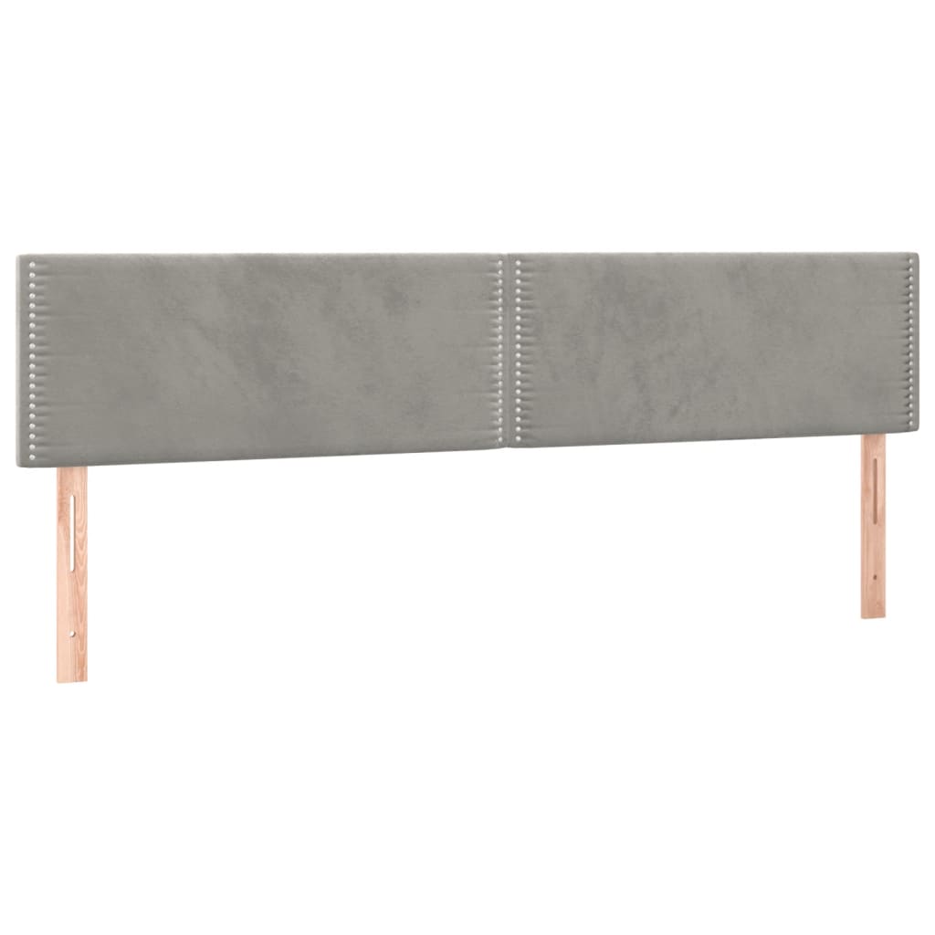 Pat box spring cu saltea, gri deschis, 200x200 cm, catifea