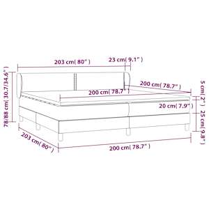 Box spring postel s matrací světle šedá 200x200 cm samet - obrázek 7
