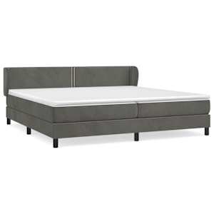 Box spring postel s matrací tmavě šedá 200x200 cm samet - obrázek 2
